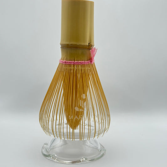 KOHANA™ Glass Matcha Whisk Holder – Flower Base Stand for Chasen | Heat-Resistant Borosilicate Glass | Japanese Tea Ceremony Tool