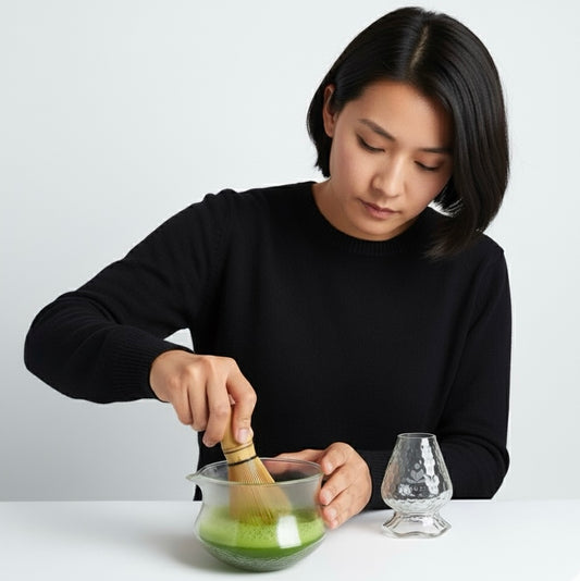KASUMI BOWL™ – Double-Wall Glass Matcha Bowl with Pouring Spout | Borosilicate Tea Bowl for Matcha & Lattes