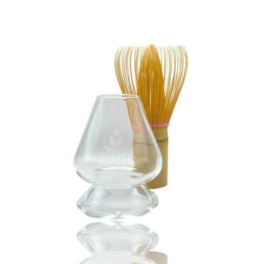 KOHANA™ Glass Matcha Whisk Holder – Flower Base Stand for Chasen | Heat-Resistant Borosilicate Glass | Japanese Tea Ceremony Tool