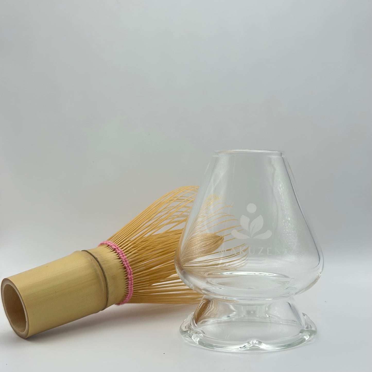 KOHANA™ Glass Matcha Whisk Holder – Flower Base Stand for Chasen | Heat-Resistant Borosilicate Glass | Japanese Tea Ceremony Tool