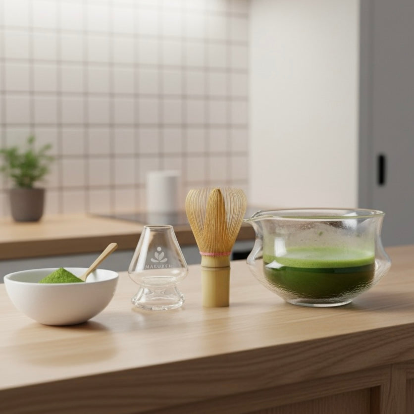 KASUMI BOWL™ – Double-Wall Glass Matcha Bowl with Pouring Spout | Borosilicate Tea Bowl for Matcha & Lattes
