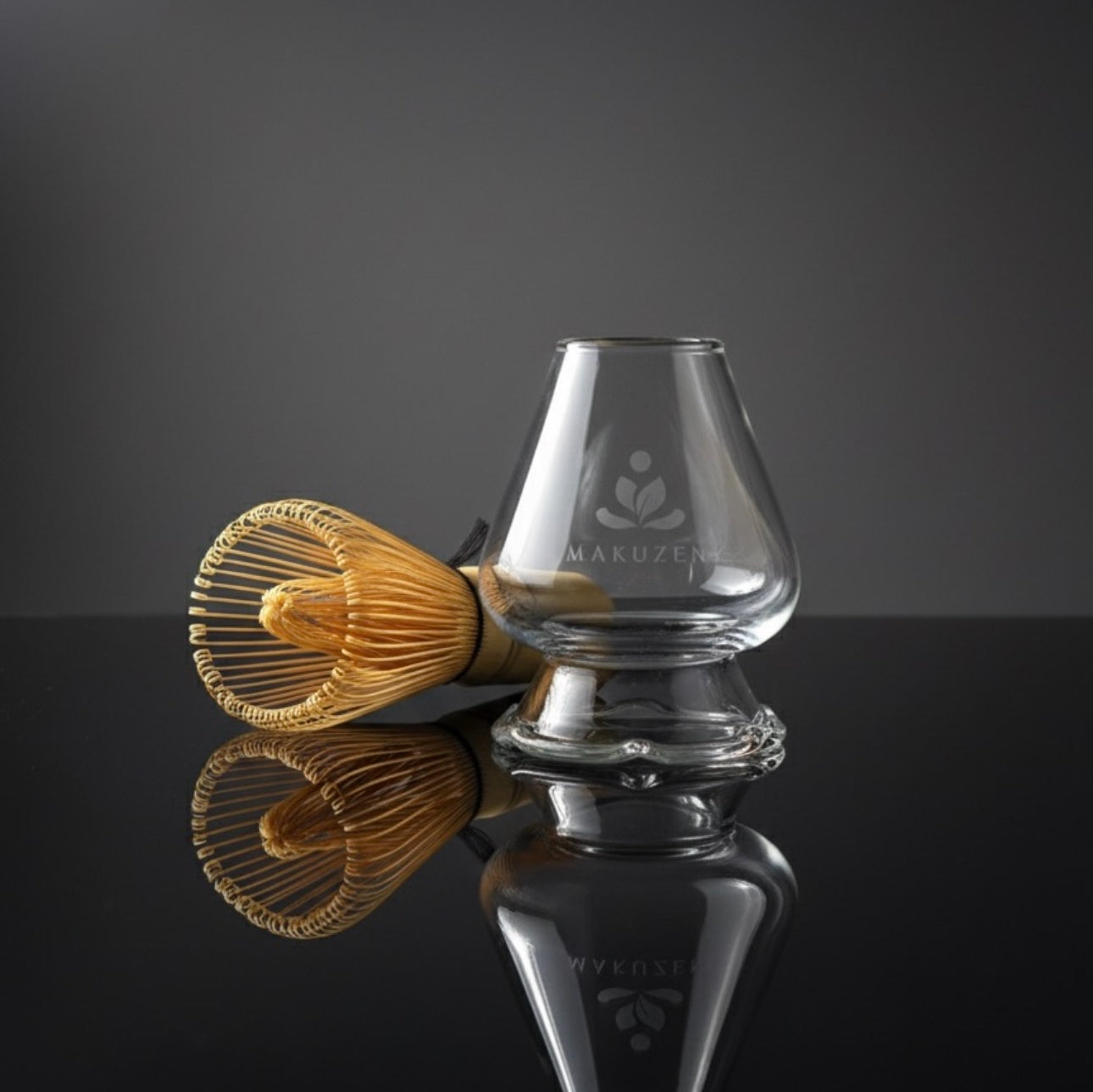 KOHANA™ Glass Matcha Whisk Holder – Flower Base Stand for Chasen | Heat-Resistant Borosilicate Glass | Japanese Tea Ceremony Tool